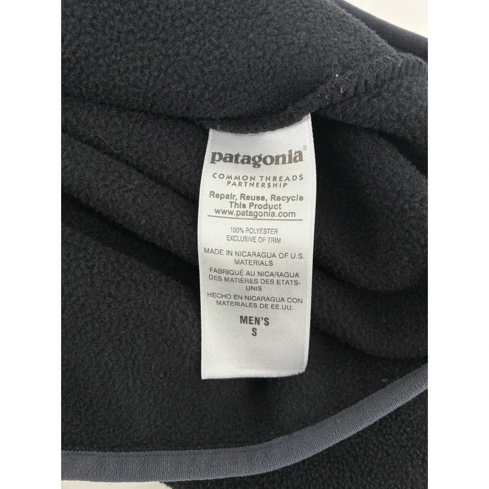 Patagonia Mens Synchilla Snap-T Fleece Pullover Black TCU Journalism Small